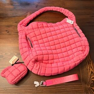 FP Movement by Free People Bubble Gum Pink Quilted Bag Set
